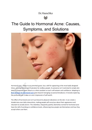 The Guide to Hormonal Acne: Causes, Symptoms, and Solutions