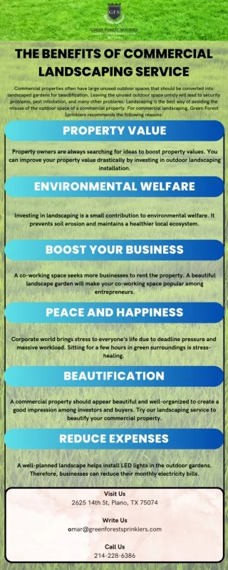 Infographic: The Benefits of Commercial Landscaping Service