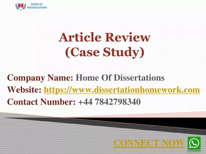 article review case study