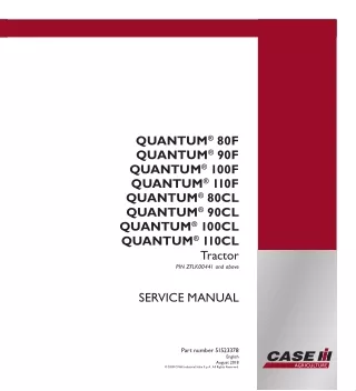 CASE QUANTUM 90CL Tractor Service Repair Manual (PIN ZFLK00441 and above)