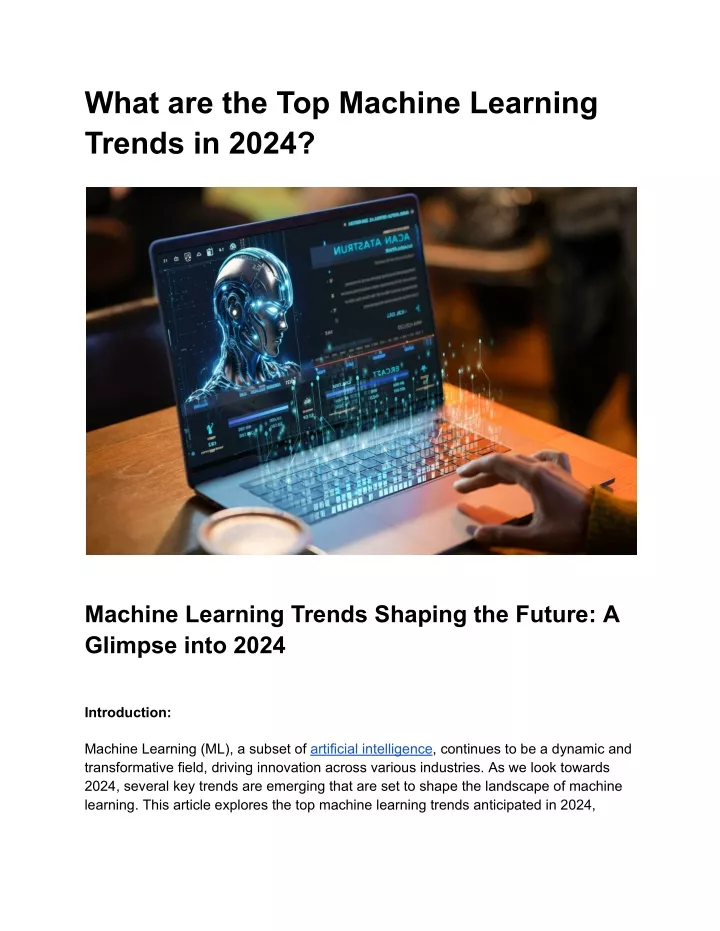 what are the top machine learning trends in 2024
