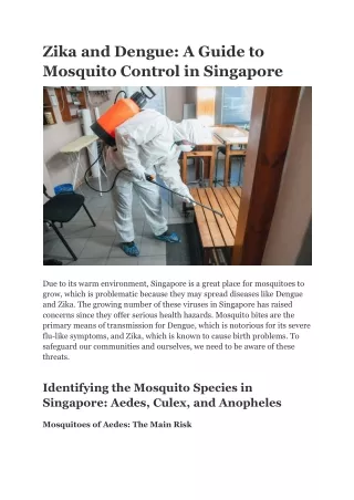 Zika and Dengue: A Guide to Mosquito Control in Singapore