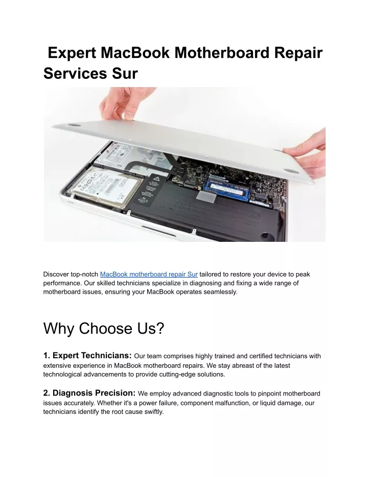 expert macbook motherboard repair services sur