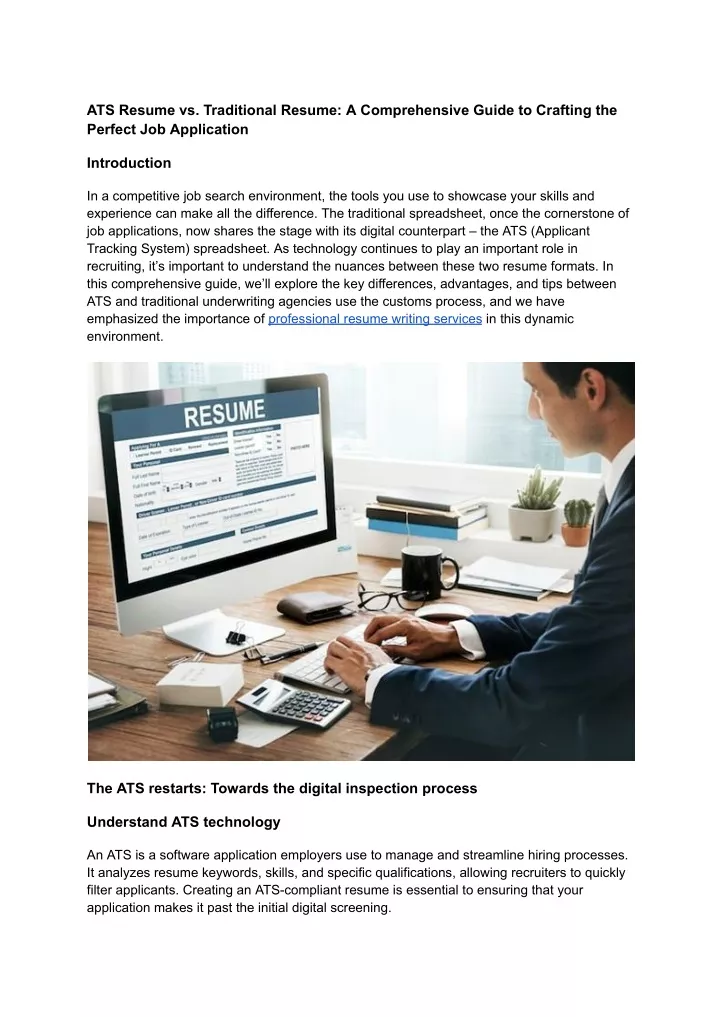 ats resume vs traditional resume a comprehensive
