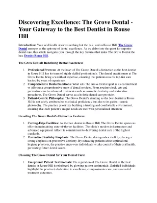 Best Dentist Rouse Hill - The Grove Dental