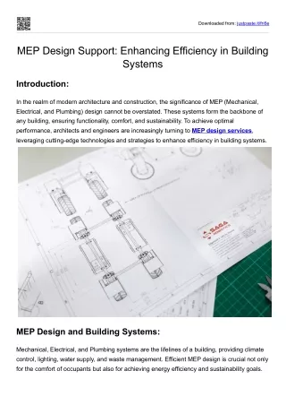 MEP Design Support- Enhancing Efficiency in Building Systems
