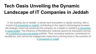 tech oasis unveiling the dynamic landscape