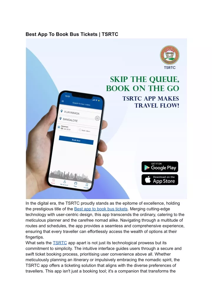 best app to book bus tickets tsrtc