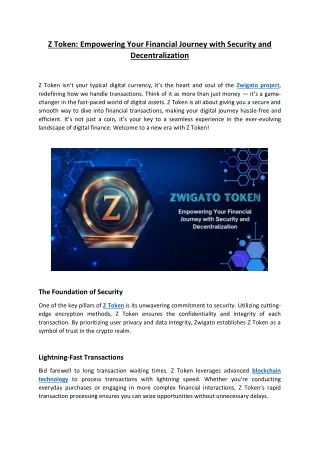 z token empowering your financial journey with