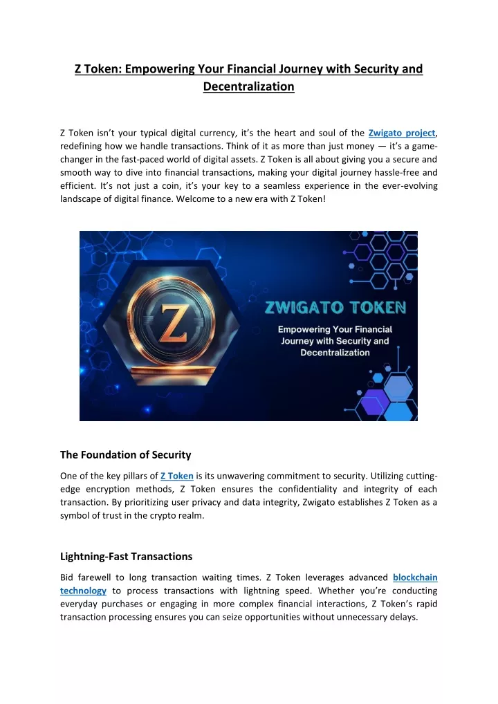 z token empowering your financial journey with