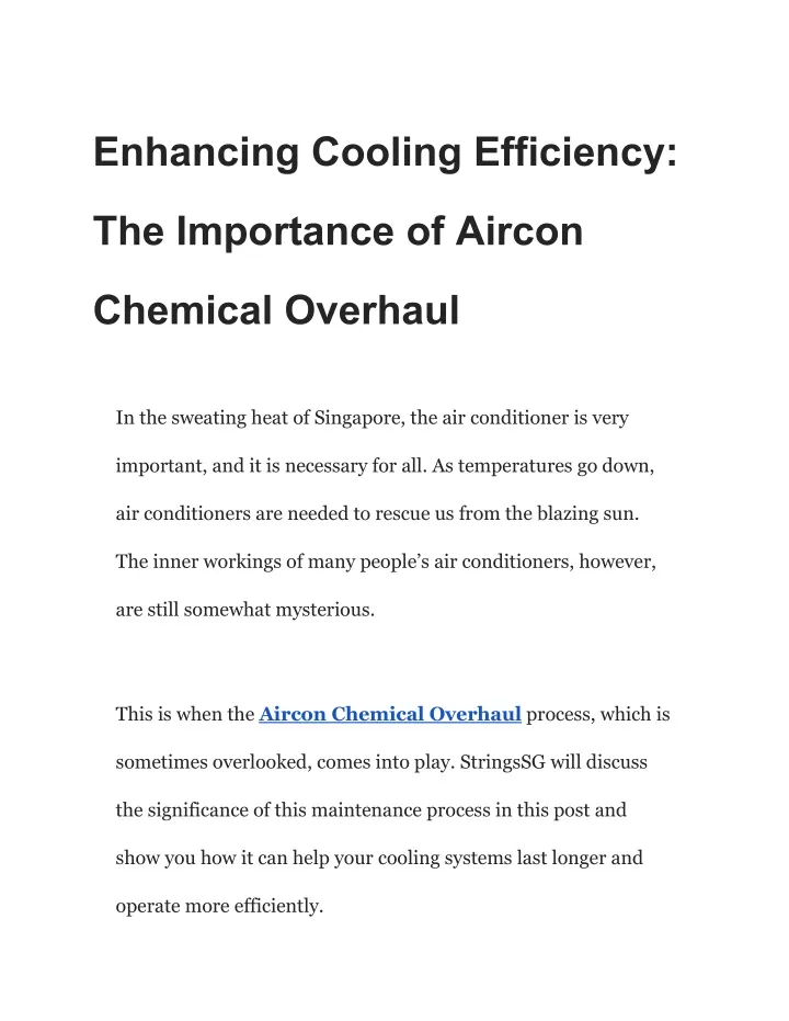 enhancing cooling efficiency