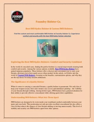foundry holster co
