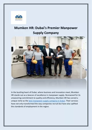 Best Manpower Supply Company in Dubai-Mumken HR