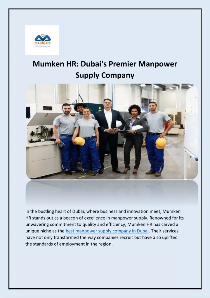 mumken hr dubai s premier manpower supply company