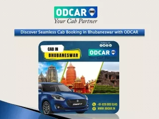 Discover Seamless Cab Booking in Bhubaneswar with ODCAR