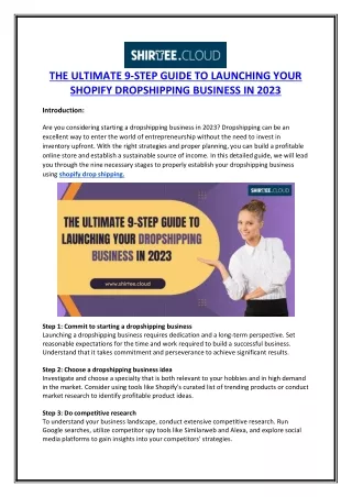 THE ULTIMATE 9-STEP GUIDE TO LAUNCHING YOUR SHOPIFY DROPSHIPPING BUSINESS IN 2023