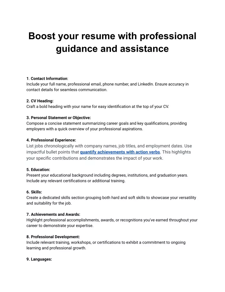 boost your resume with professional guidance