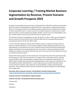 corporate learning training market business