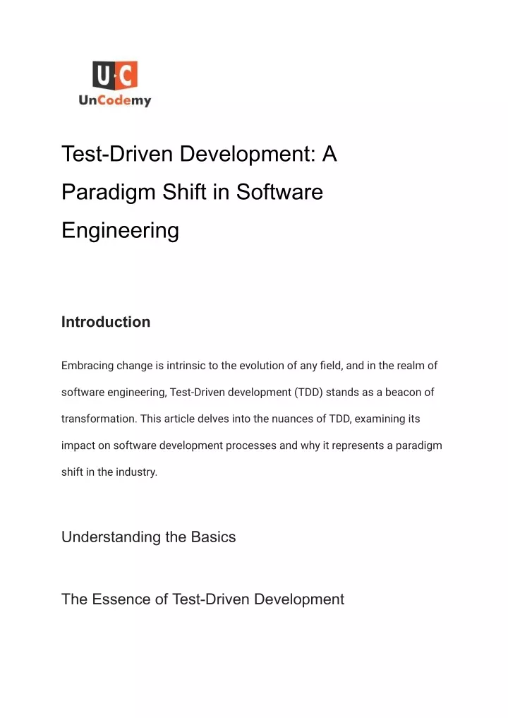 test driven development a