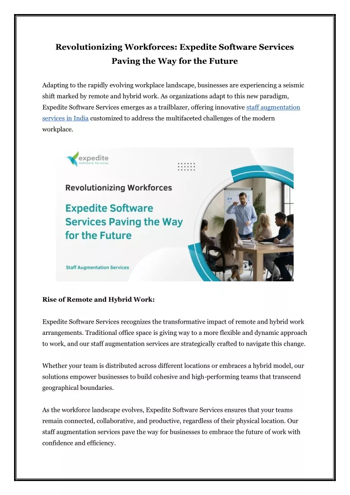 revolutionizing workforces expedite software