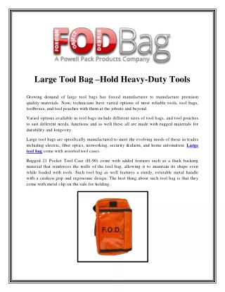 Large Tool Bag –Hold Heavy-Duty Tools