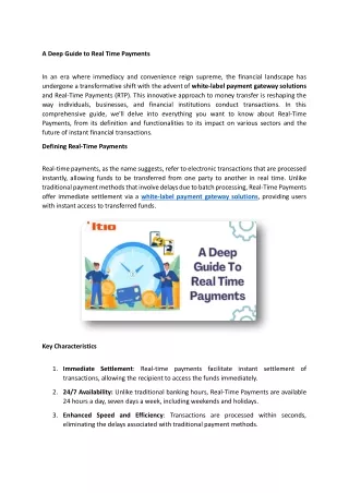 a deep guide to real time payments