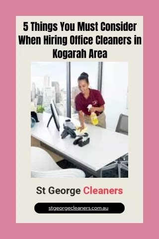 5 Things You Must Consider When Hiring Office Cleaners in Kogarah Area