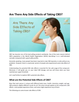 Are There Any Side Effects of Taking CBD
