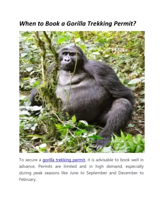 When to Book a Gorilla Trekking Permit?