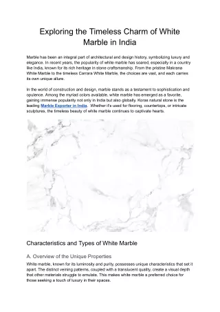 exploring the timeless charm of white marble