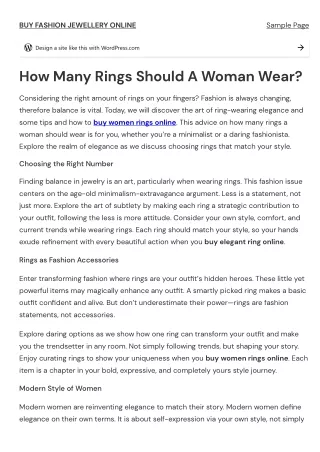 How Many Rings Should A Woman Wear?