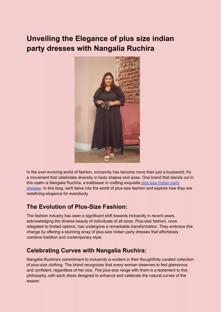 unveiling the elegance of plus size indian party