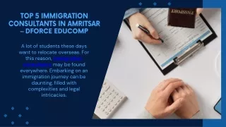 Top 5 Immigration Consultants in Amritsar – Dforce Educomp