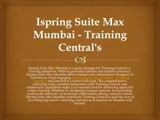 Ispring Suite Max Mumbai - Training Central's