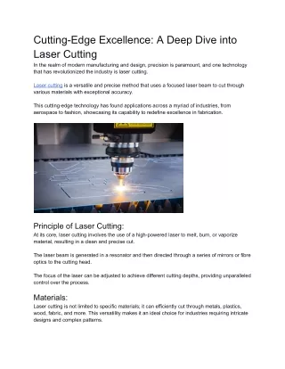 Cutting-Edge Excellence_ A Deep Dive into Laser Cutting