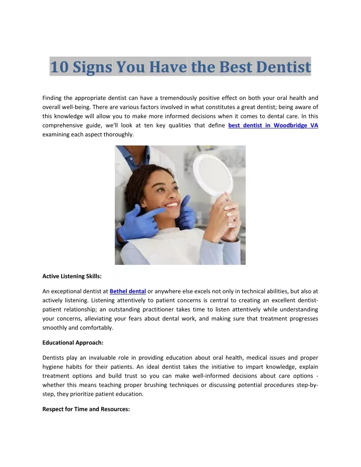 10 signs you have the best dentist