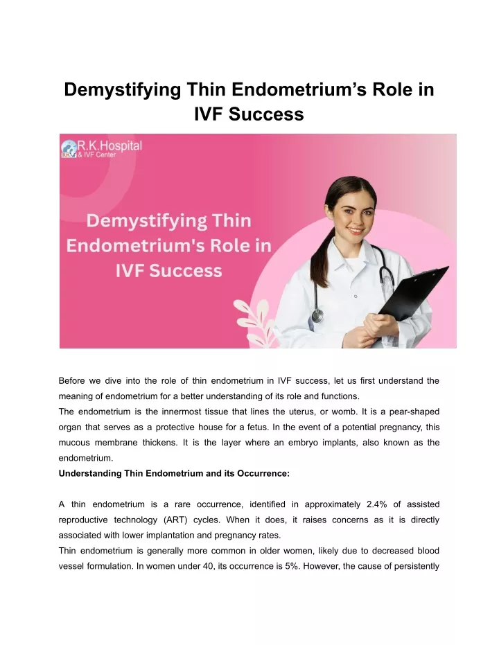 demystifying thin endometrium s role