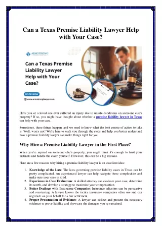 Can a Texas Premise Liability Lawyer Help with Your Case