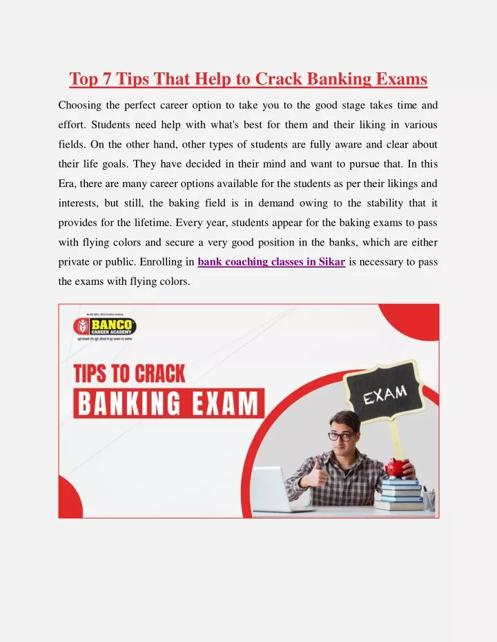 top 7 tips that help to crack banking exams