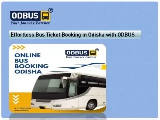 Effortless Bus Ticket Booking in Odisha with ODBUS