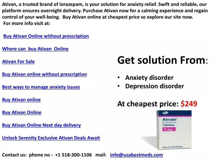 ativan a trusted brand of lorazepam is your