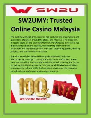 SW2UMY - Trusted Online Casino Malaysia