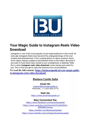Your Magic Guide to Instagram Reels Video Download