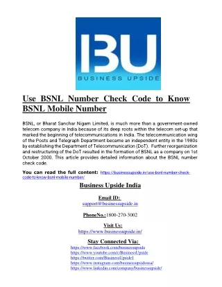 Use BSNL Number Check Code to Know BSNL Mobile Number