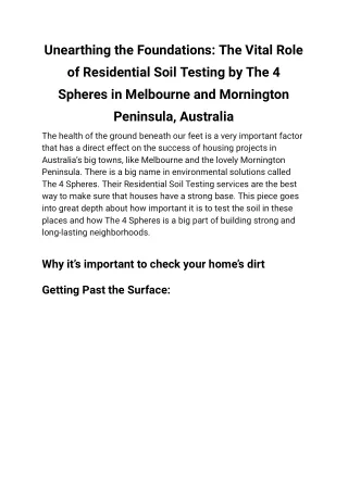 Lca Soil Report Melbourne