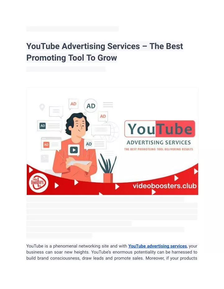 youtube advertising services the best promoting