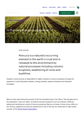 Is Mercury Monitoring Essential?
