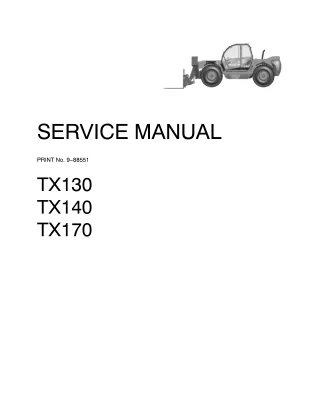 CASE TX170 TELESCOPIC HANDLER Service Repair Manual