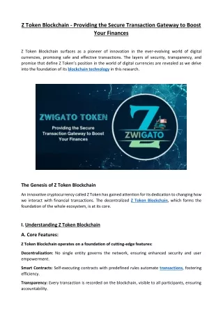 z token blockchain providing the secure