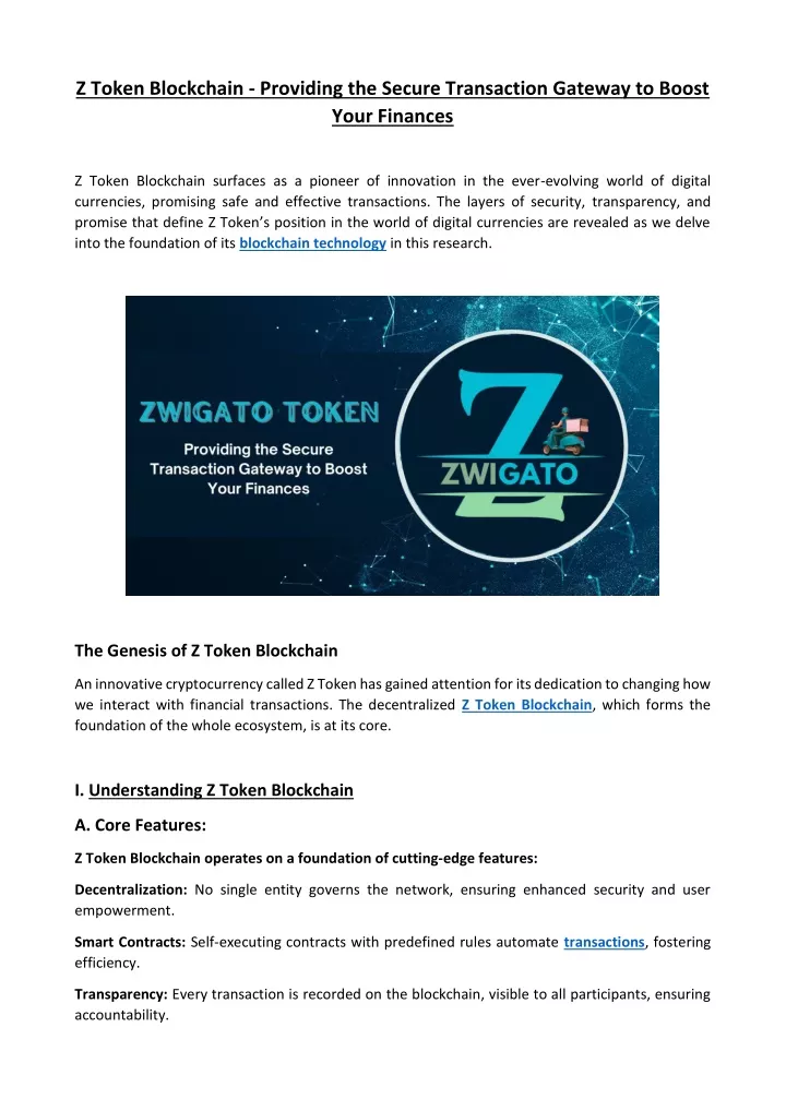 z token blockchain providing the secure